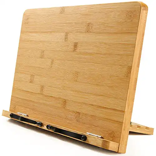 Pipishell Bamboo Book Stand with Adjustable Height