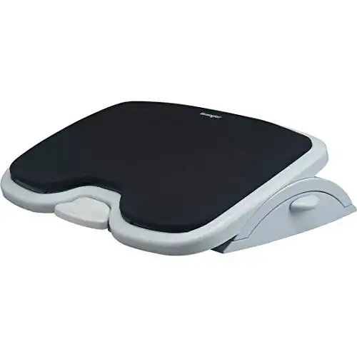 Kensington Comfort Memory Foam Adjustable Footrest, Smartfit, White/Black