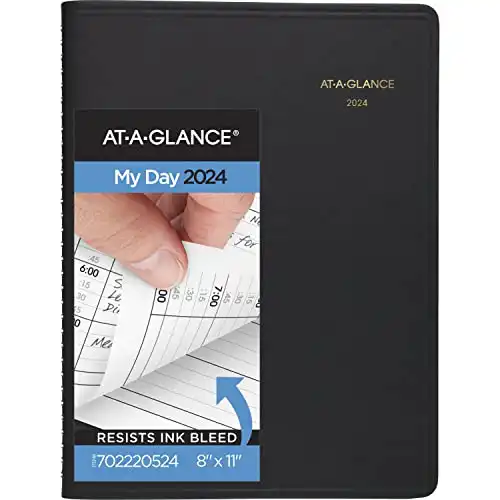 AT-A-GLANCE 2024 Daily Planner, Two Person Quarter-Hourly Appointment Book