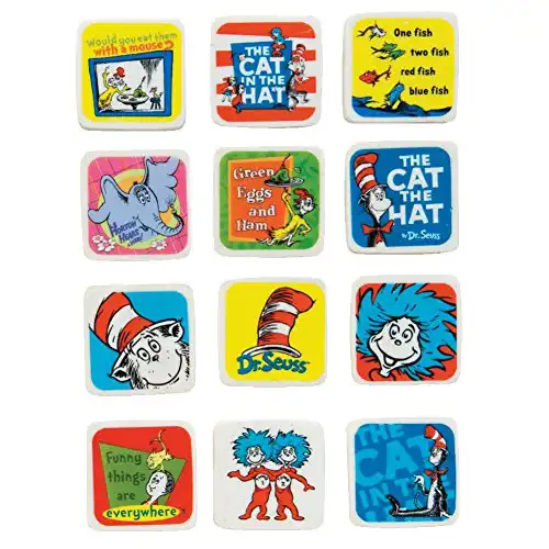 Dr. Seuss Character Erasers for Kids (Pack of 60)