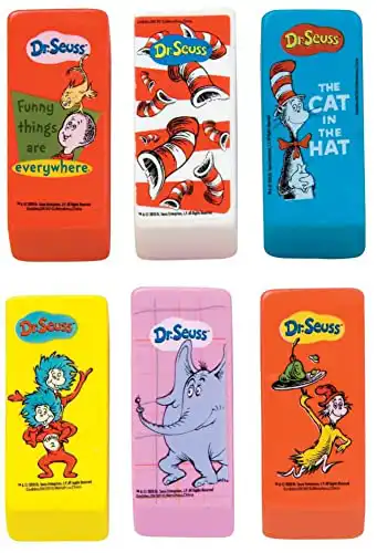 Dr Seuss Beveled Erasers For Kids (Pack of 48)