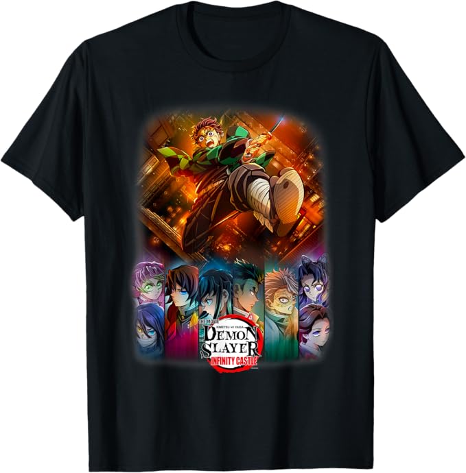 Demon Slayer: Infinity Castle Tanjiro Anime Group Poster T-Shirt