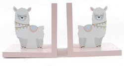 Concepts in Time Pink Llama Bookends for Kids