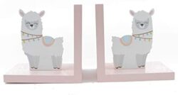 Concepts in Time Pink Llama Bookends for Kids