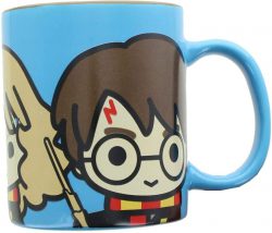 Harry Potter Coffee Mug, 11 oz - Blue with Harry, Hermione and Ron Chibi Design