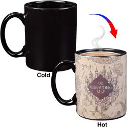 Harry Potter Heat Reveal Coffee Mug - Marauder's Map Image Activates with Heat