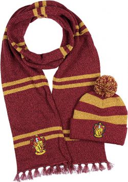 Harry Potter Hogwarts Houses Knit Scarf & Pom Beanie Set