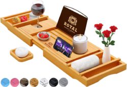 Luxury Bathtub Caddy Tray, 1 or 2 Person Bath and Bed Tray, Bath Tub Table Caddy with Extending Sides