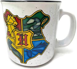 Harry Potter Hogwarts Crest Stained Glass Camper-Style Coffee Ceramic Mug